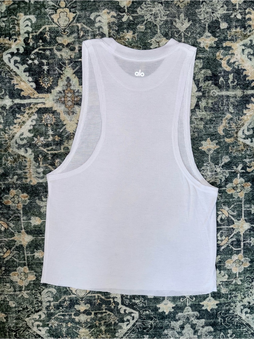 Alo White Heat Wave Racerback Crop Tank